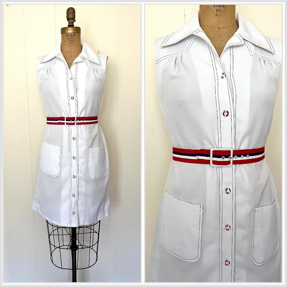 VTG Retro Red, White & Blue Dress